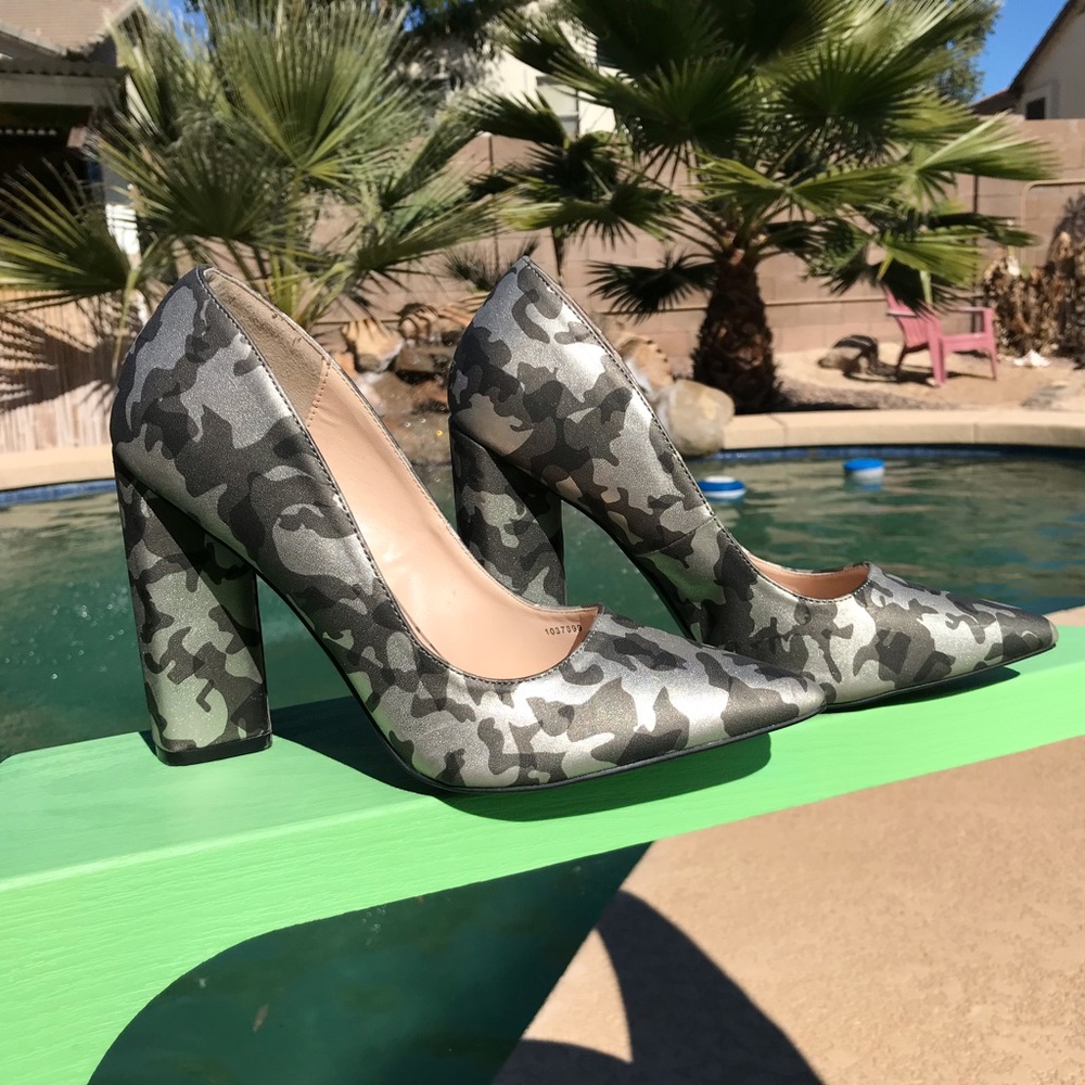 Charlotte Russe Metallic Camo Heels